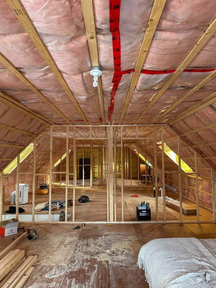 Aménagement de combles en cours, Lévis